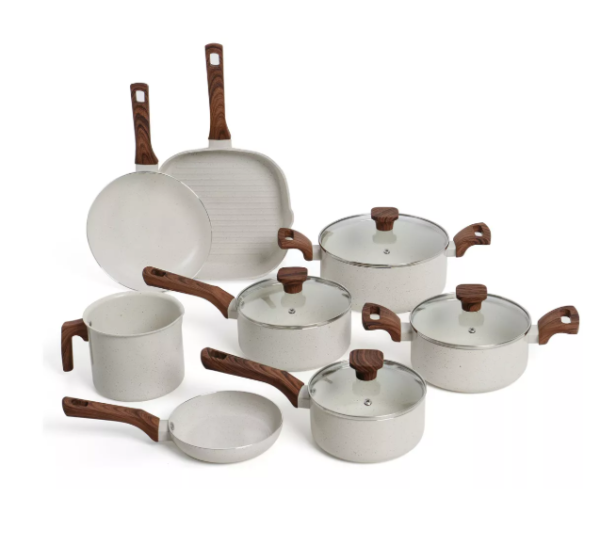 Conjunto De 8 Panelas Pratic Cook Marmol Indução Mimo Style Branco